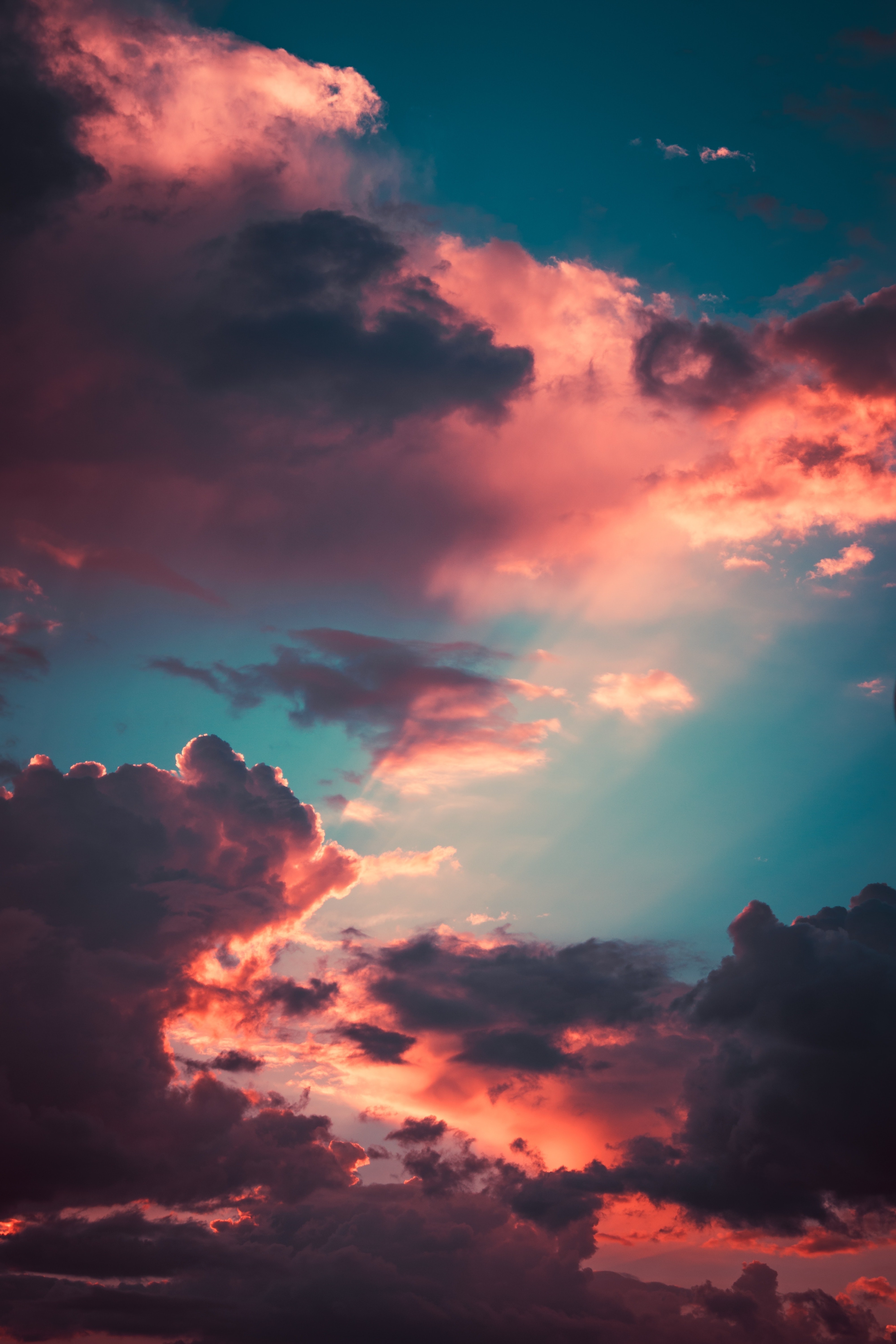 Clouds against a clear sky